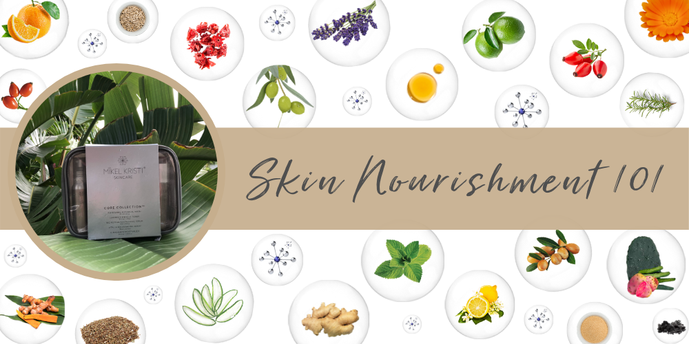 Skin Nourishment 101 Blog Cover by Mikel Kristi Skincare Cosmeceutical Ingredients